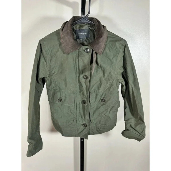 Banana Republic Waxed Cotton Jacket XXS in Olive SOLD OUT ONLINE - Picture 1 of 7